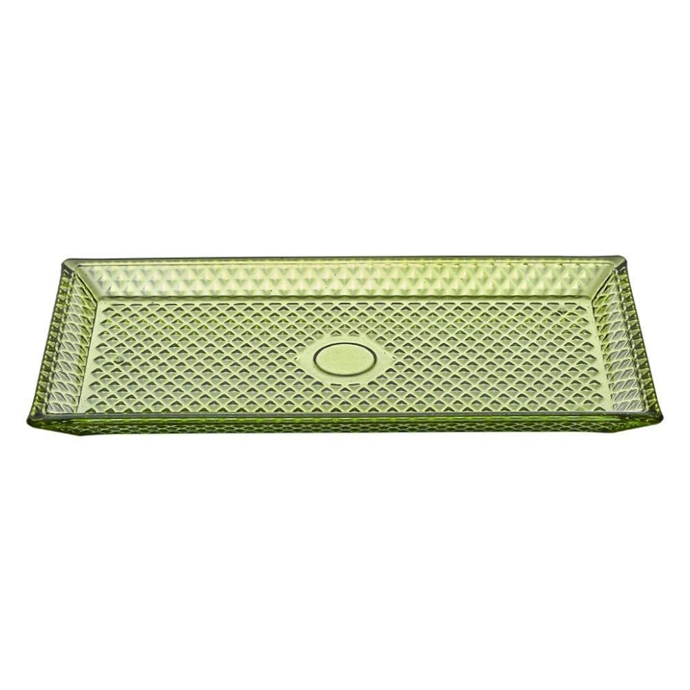 Travessa Retangular Zafira Verde Vitazza - Vidro