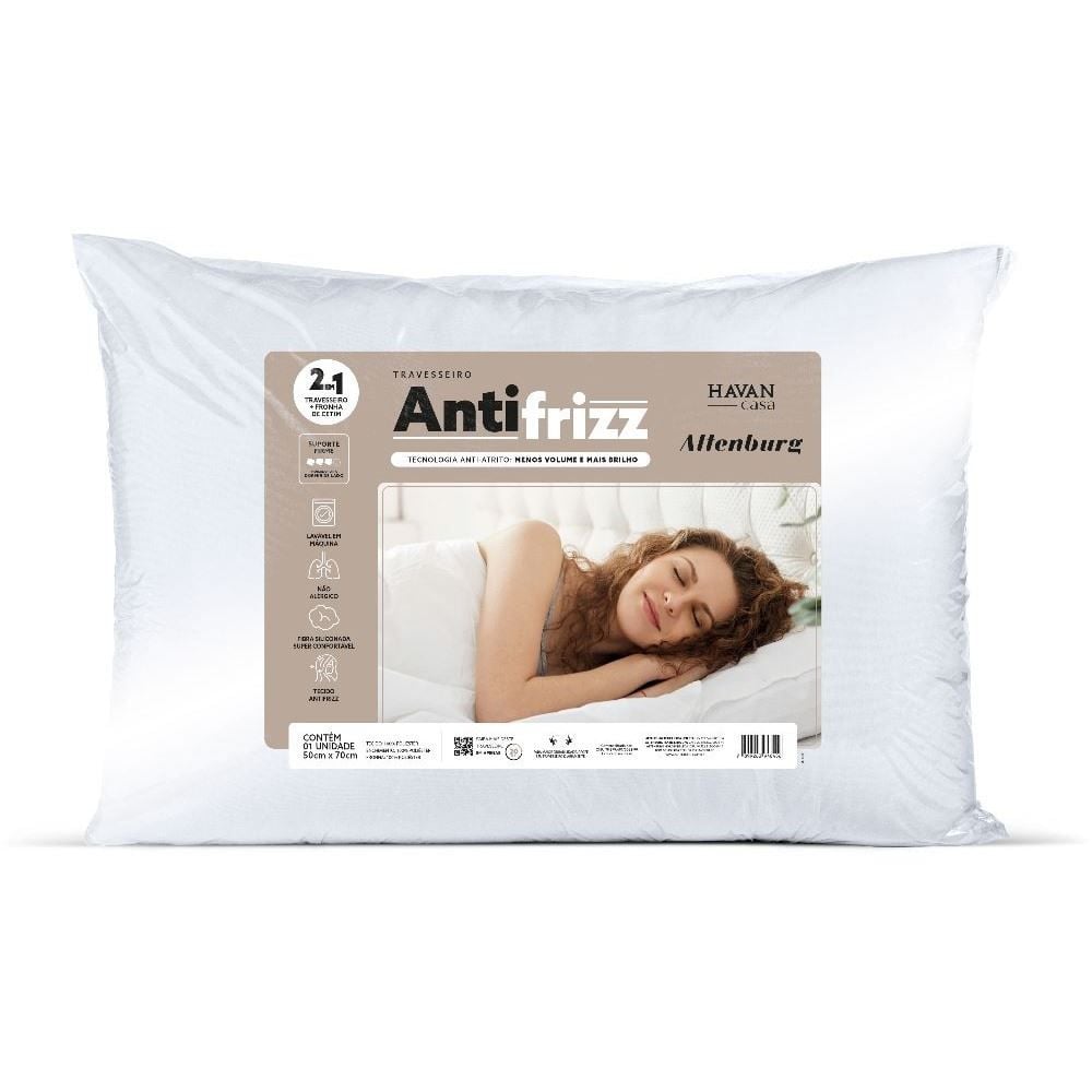 Travesseiro Antifrizz 50Cm X 70Cm Altenburg - Branco
