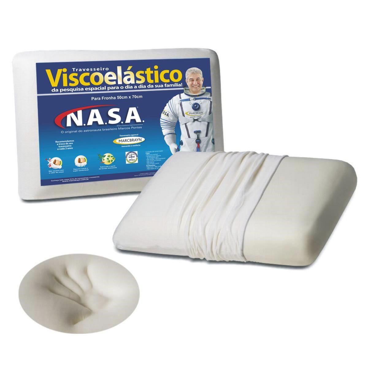 Travesseiro Nasa Viscoelástico 50x70cm Marcbrayn - DIVERSOS