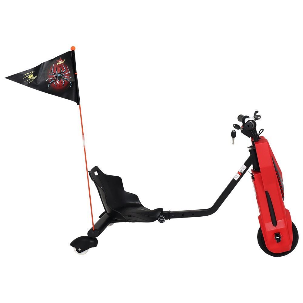 Triciclo Elétrico Drift 250W com 3 Velocidades - Vermelho