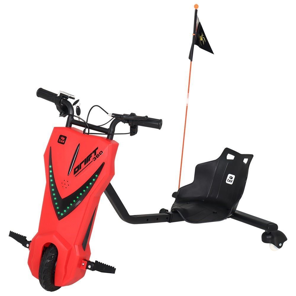 Triciclo Elétrico Drift 250W com 3 Velocidades - Vermelho