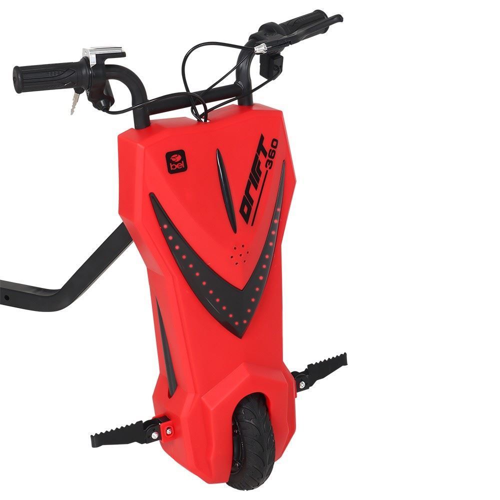 Triciclo Elétrico Drift 250W com 3 Velocidades - Vermelho