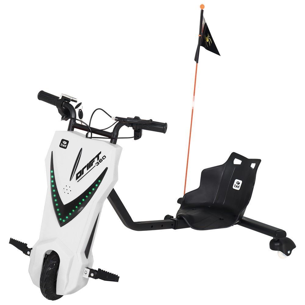 Triciclo Elétrico Drift 250W com 3 Velocidades - Branco