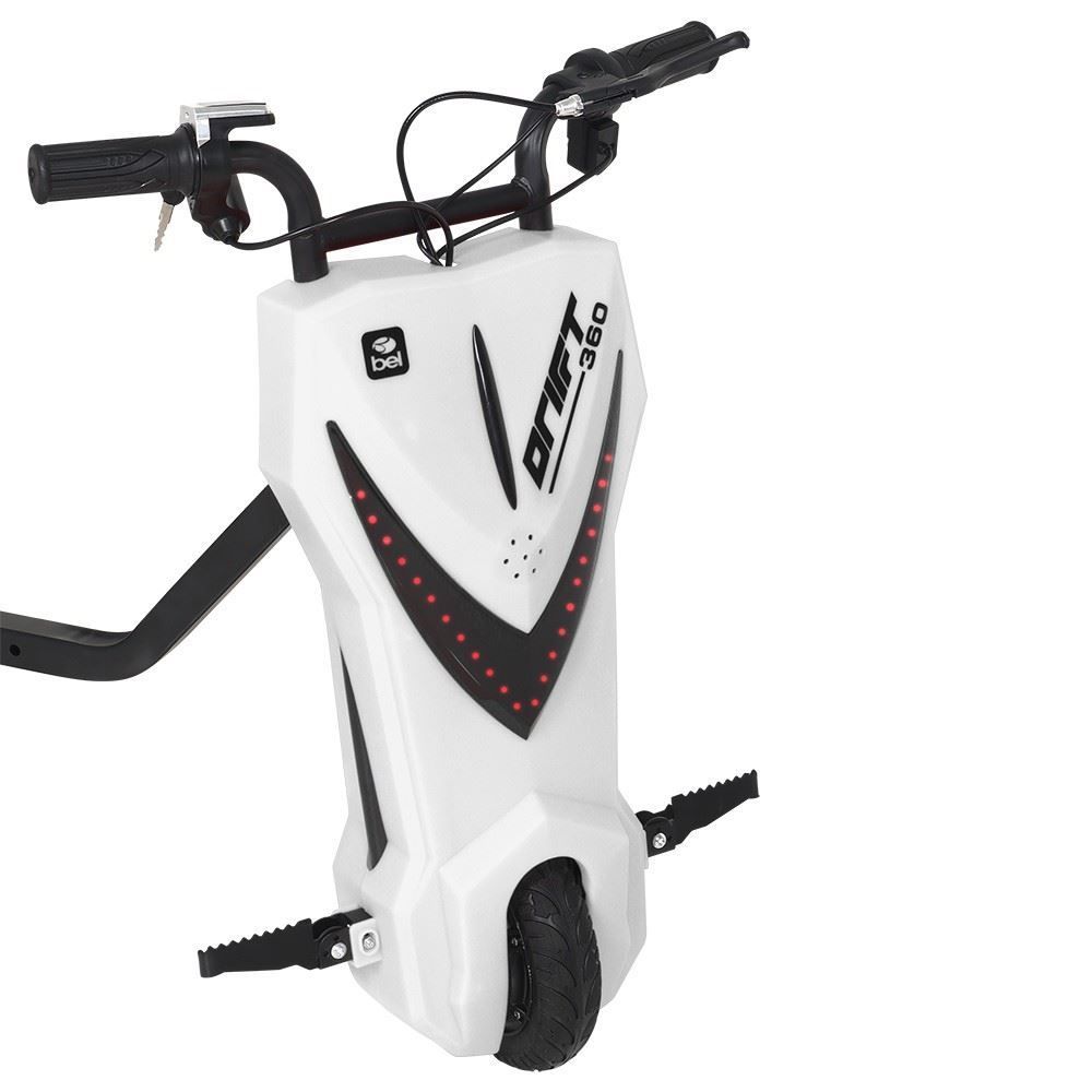 Triciclo Elétrico Drift 250W com 3 Velocidades - Branco