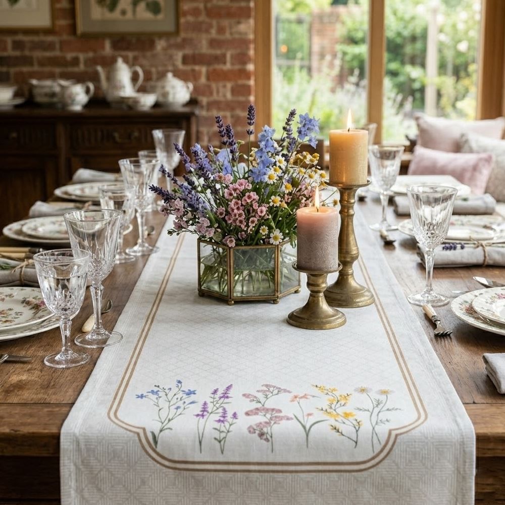 Trilho de Mesa 45 X 1,20 m Clean Renova Döhler - Floral Boho