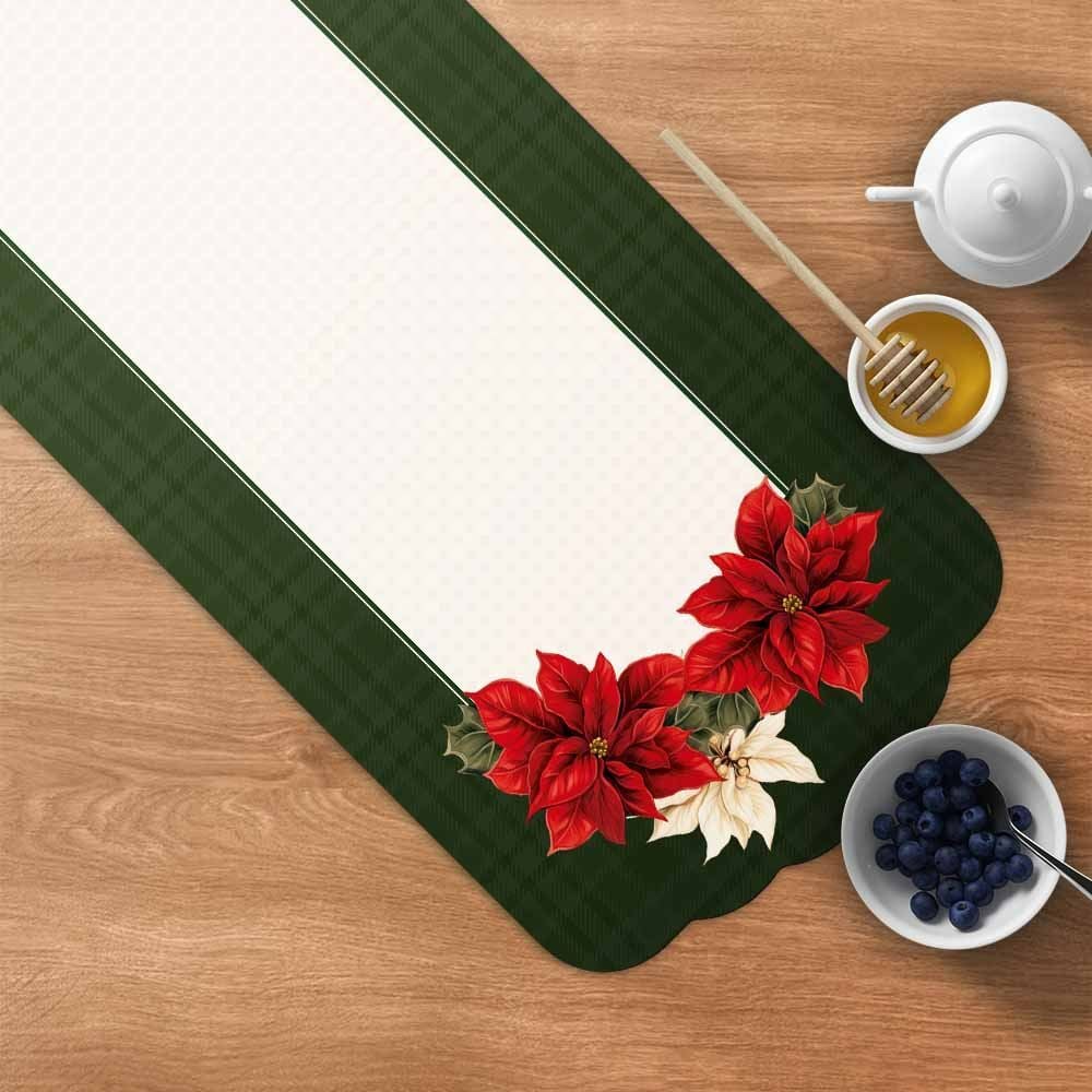 Trilho De Mesa Natalino 40X120 Cm Natal Encantado Havan Casa - FLORES VERDE