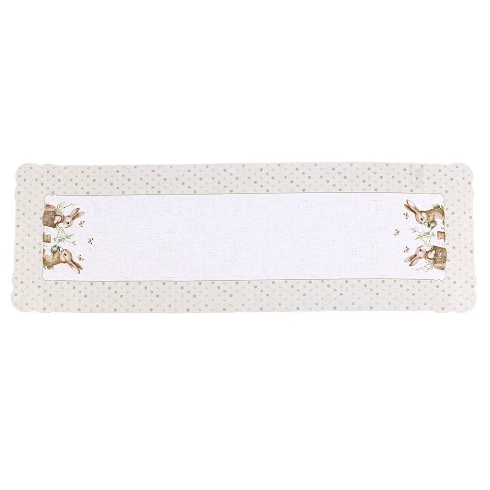 Trilho de Mesa Páscoa 40X120 cm Havan Casa - Coelho Jardim Bege