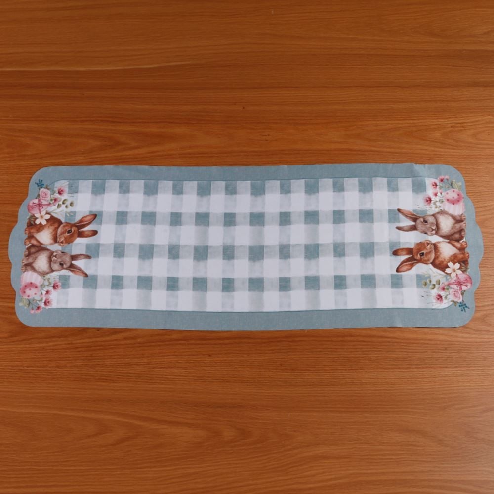 Trilho de Mesa Páscoa 40Cm X 1,20M Havan Casa - Xadrez Verde