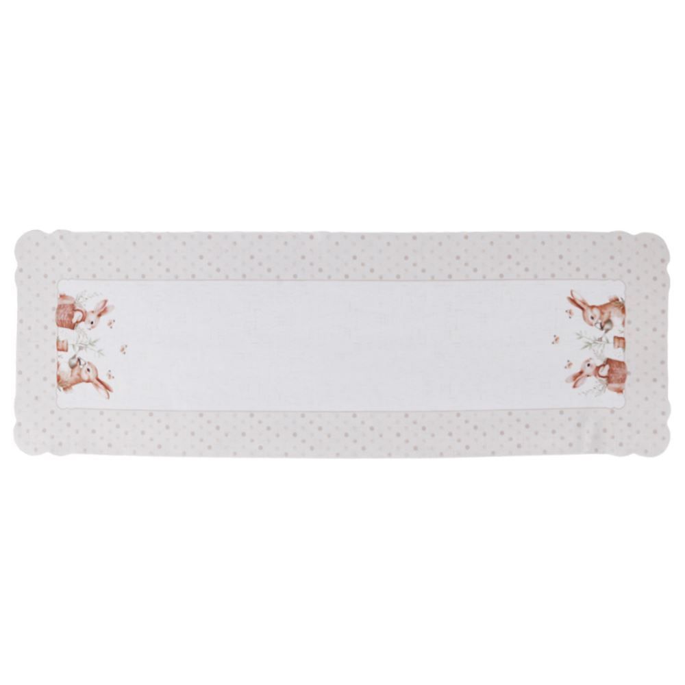 Trilho de Mesa Páscoa 40Cm X 1,20M Havan Casa - Coelho Jardim Bege
