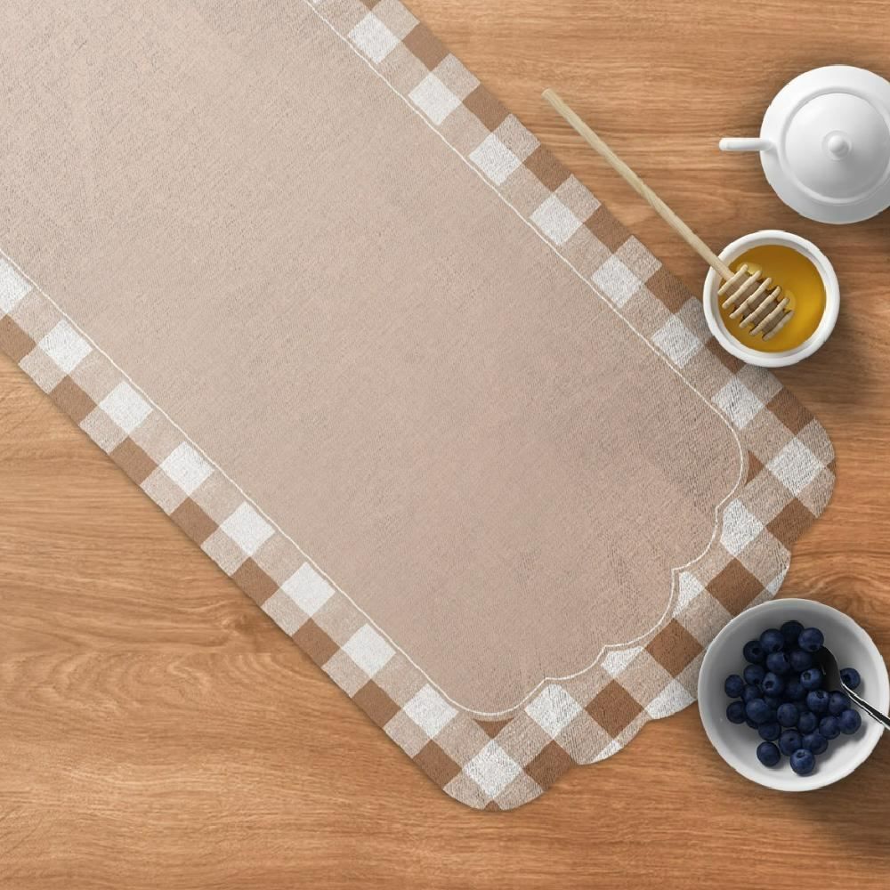 Trilho De Mesa Viena 40X120 Cm Havan Casa - Vichy Textura Bege