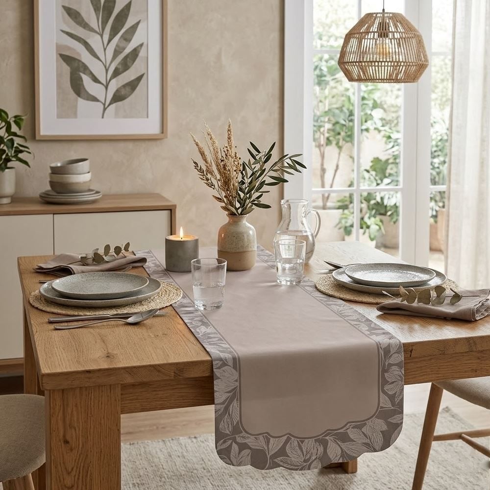 Trilho de Mesa Viena 40X120 cm Havan Casa - Folhas