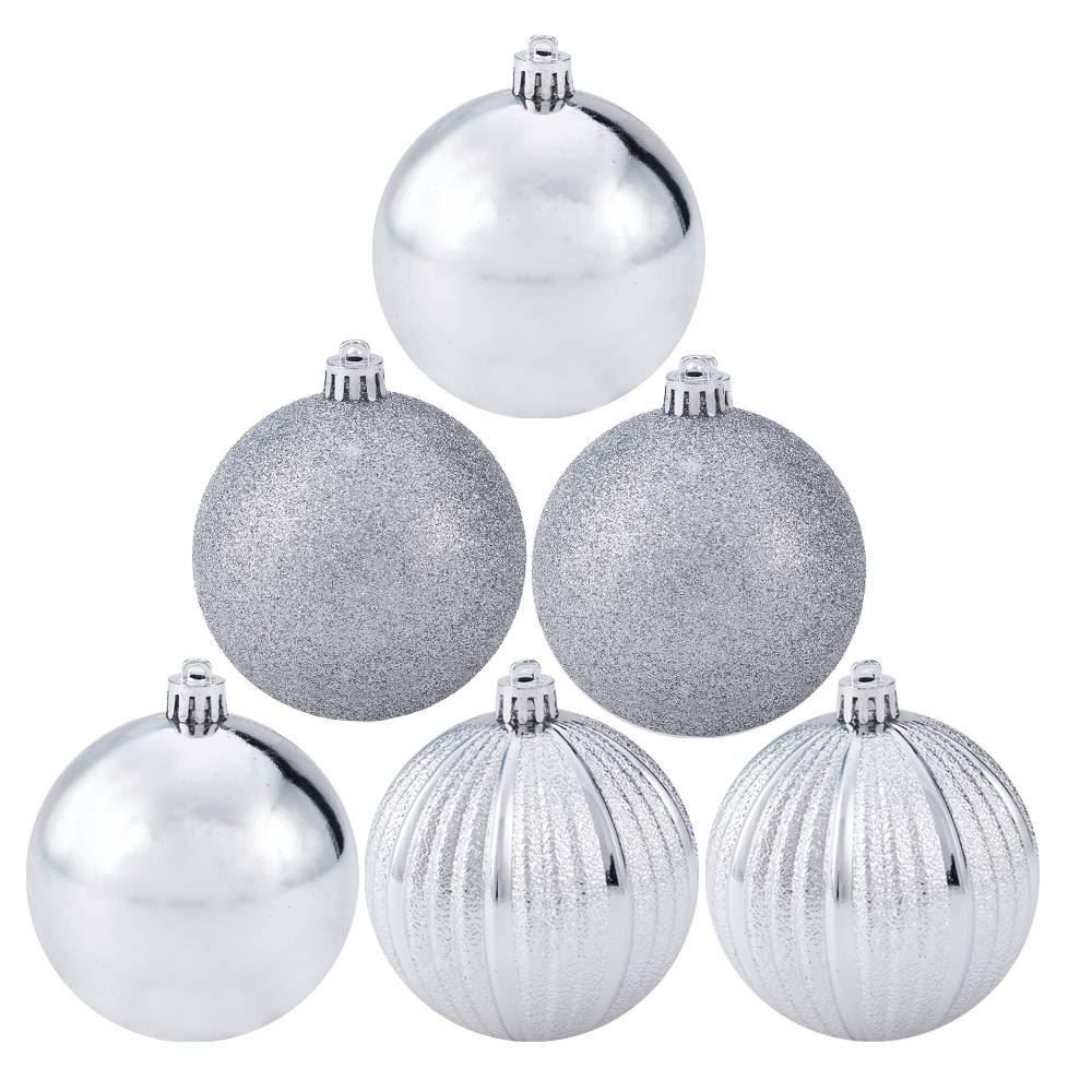 Tubo Bola De Natal Com 6 Unidades Prata 8 Cm Havan Casa - ST79401