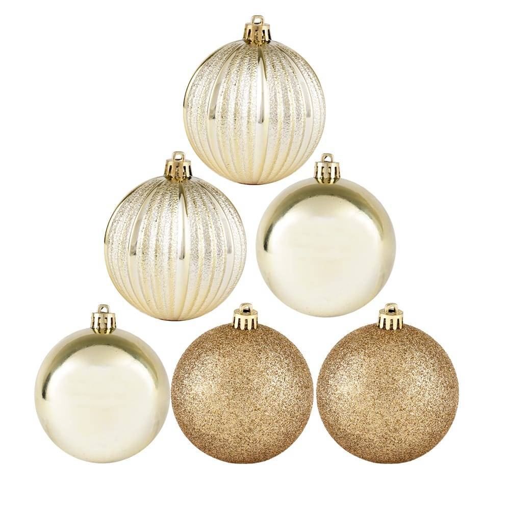 Tubo Bola De Natal Dourada 8 Cm Com 6 Unidades Havan Casa - ST79396