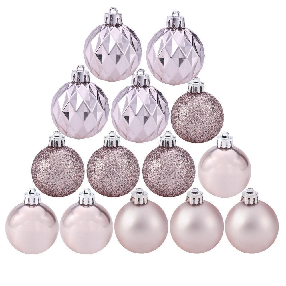 Tubo Bola De Natal Rose Blush 4 Cm Com 14 Unidades Havan Casa - ST79382