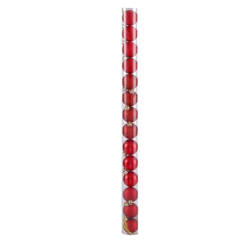 Tubo Bola De Natal Vermelho 4 Cm Com 14 Unidades Havan Casa - ST70606