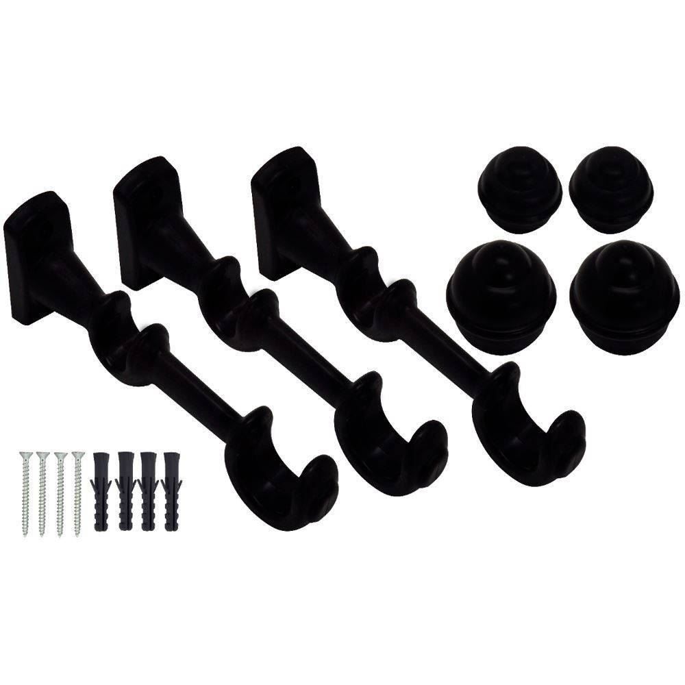 Varão de Cortina Grosso Duplo 3,00 m Fosco Havan - Preto Fosco