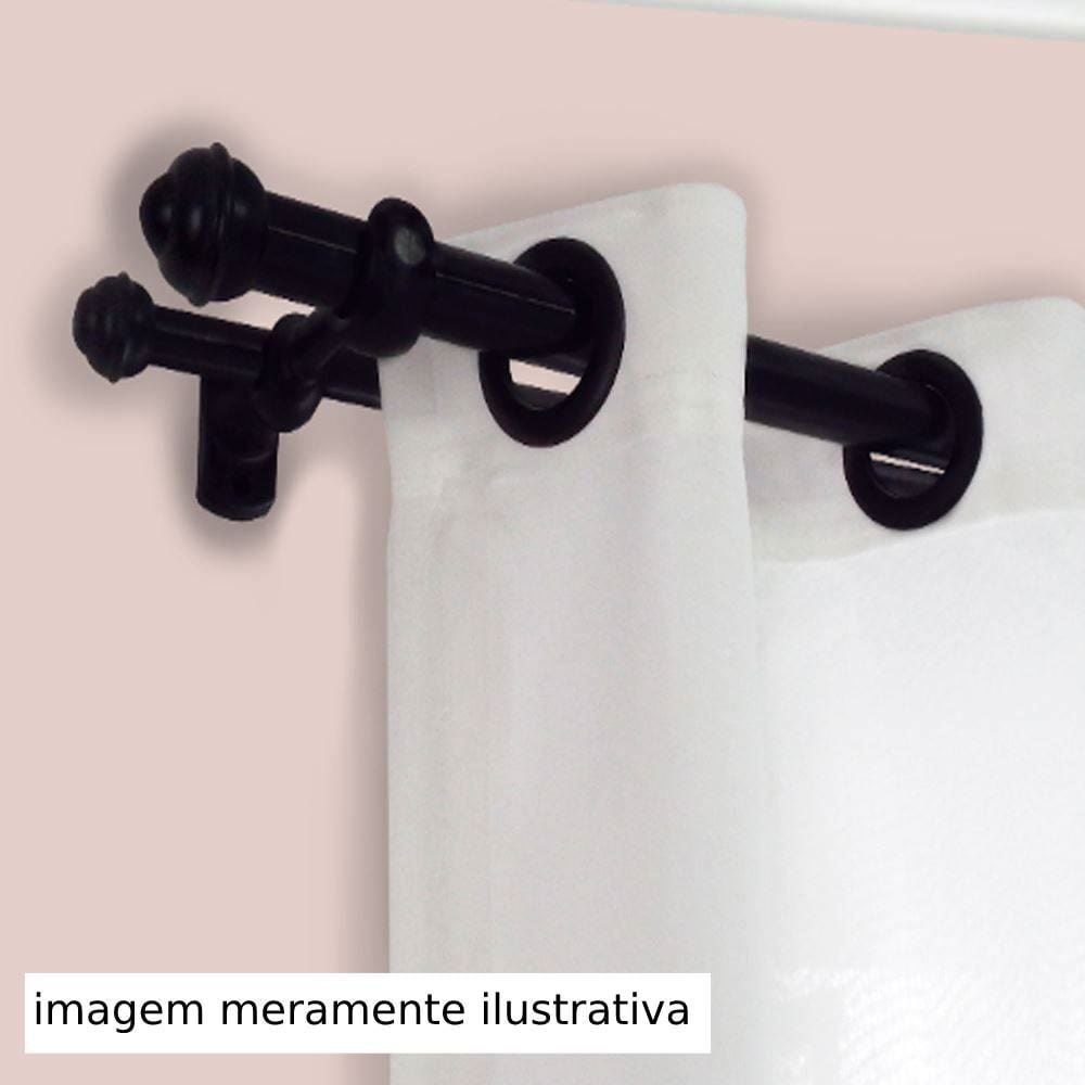 Varão De Cortina Grosso Duplo 3,00 M Fosco Havan - Preto Fosco