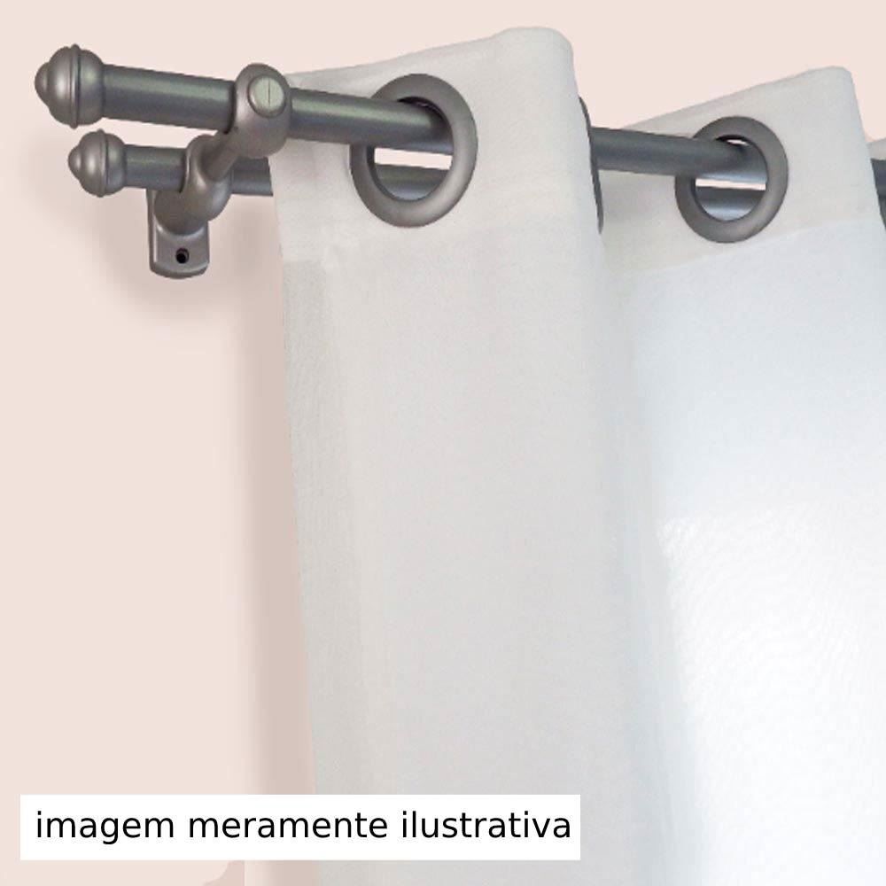 Varão De Cortina Médio Duplo 2,00 M Havan - Prata Fosco
