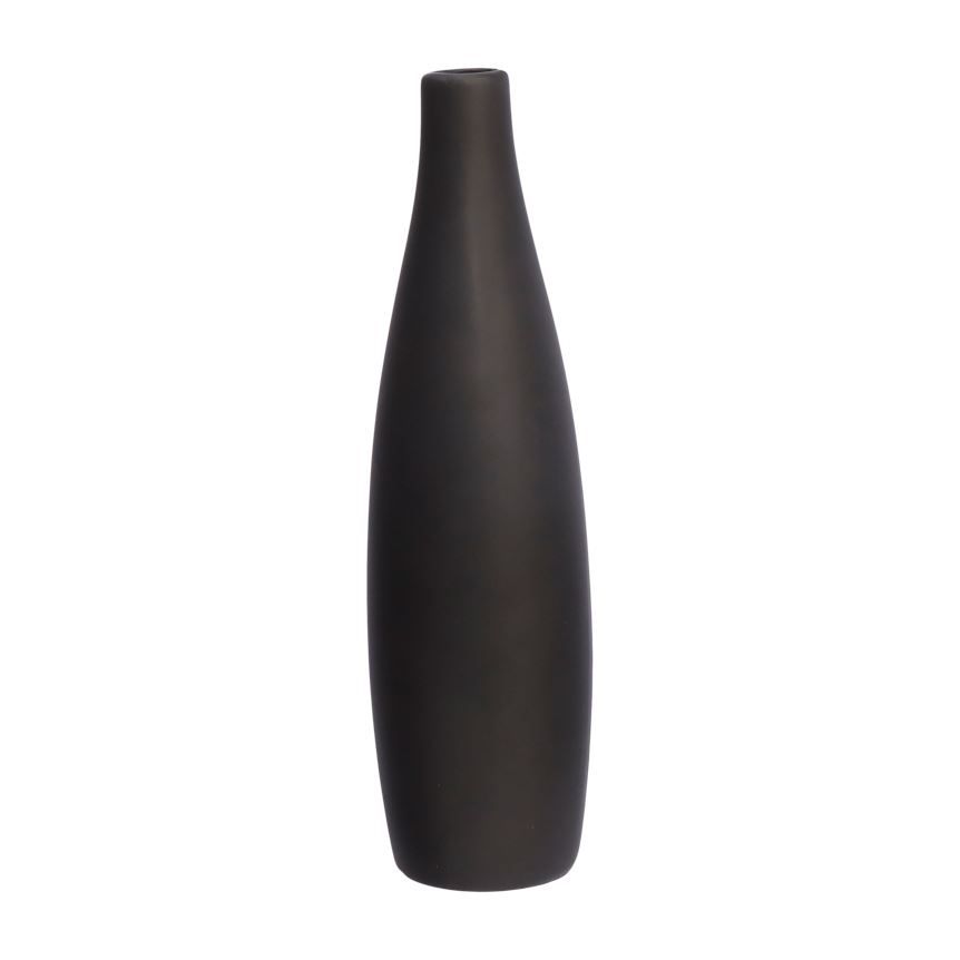 Vaso De Ceramica Gemini Preto 24 Cm - Hauskraft