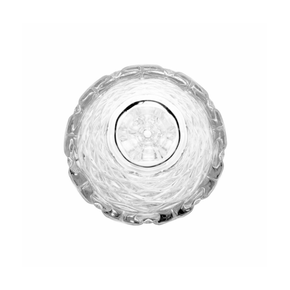 Vaso De Cristal Com Pé Deli Diamante Lyor 41 Cm - Transparente