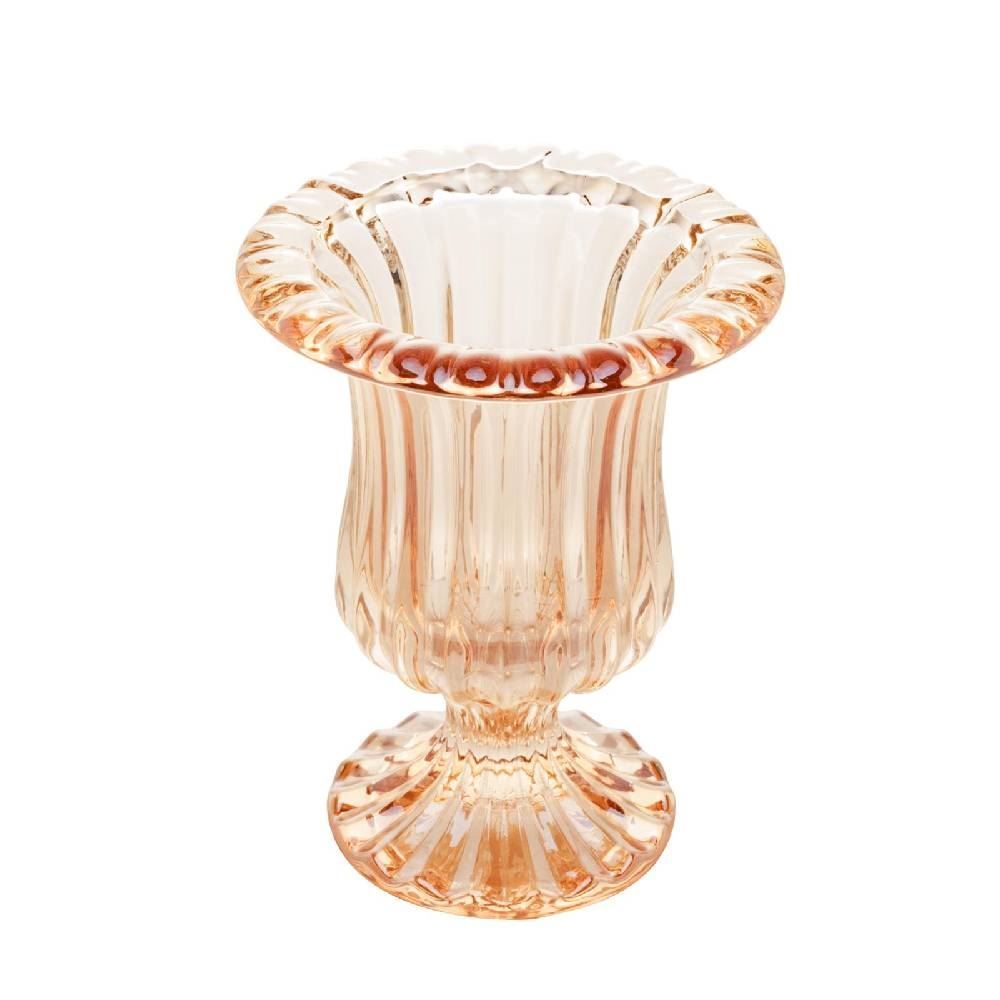 Vaso De Pé Em Vidro Lyor Ambar Metalizado - Renaissance