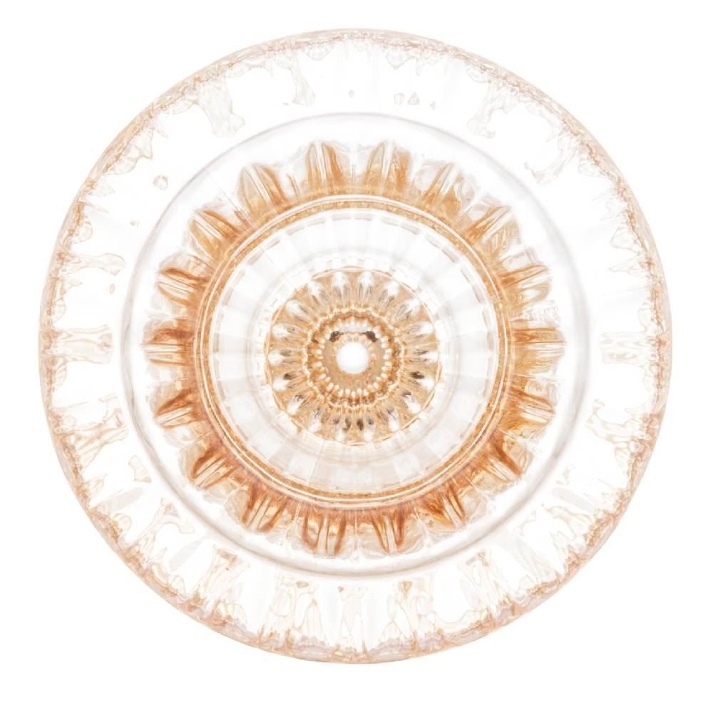 Vaso De Pé Em Vidro Lyor Ambar Metalizado - Renaissance