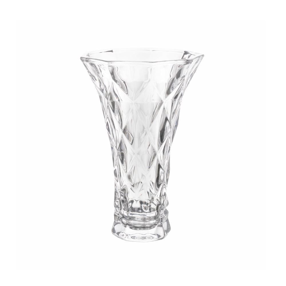 Vaso De Vidro Diamante Lyor 15 Cm - Transparente