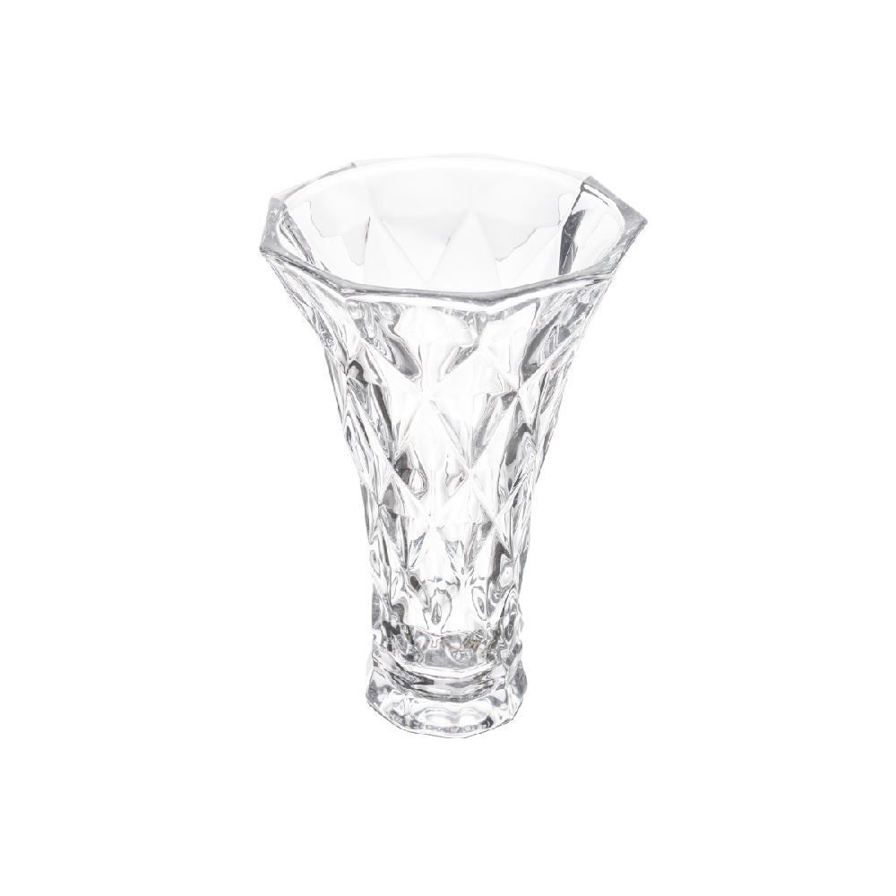 Vaso De Vidro Diamante Lyor 15 Cm - Transparente