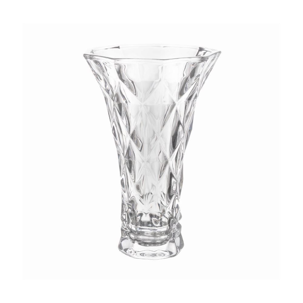 Vaso De Vidro Diamante Lyor 20 Cm - Transparente