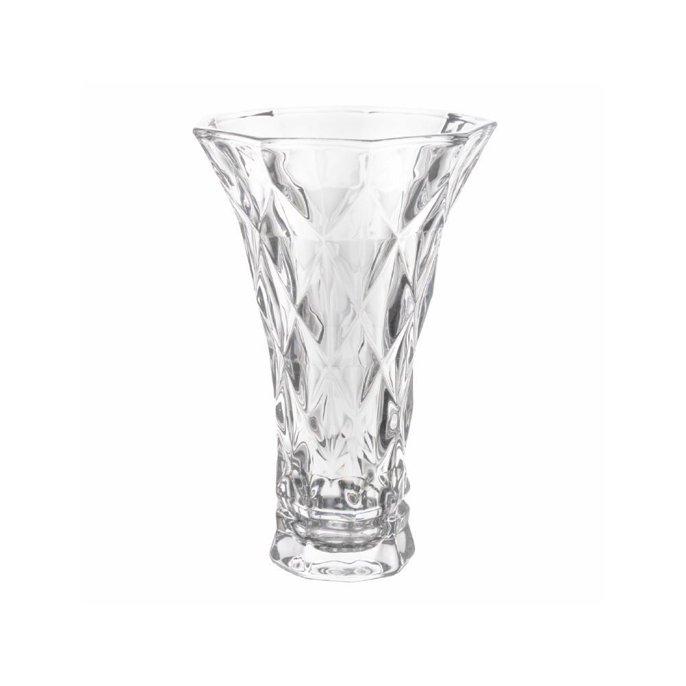 Vaso De Vidro Diamante Lyor 25 Cm - Transparente