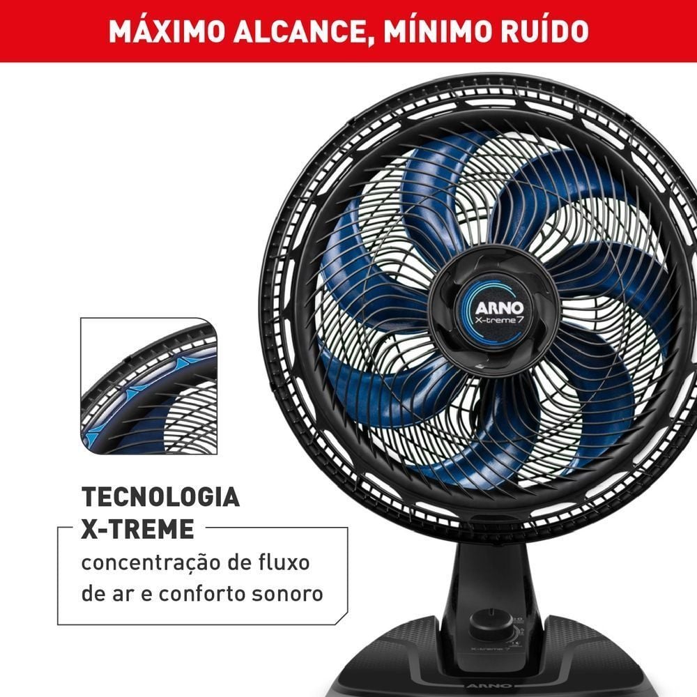Ventilador Arno X-treme 7 Pás de 40cm VE70