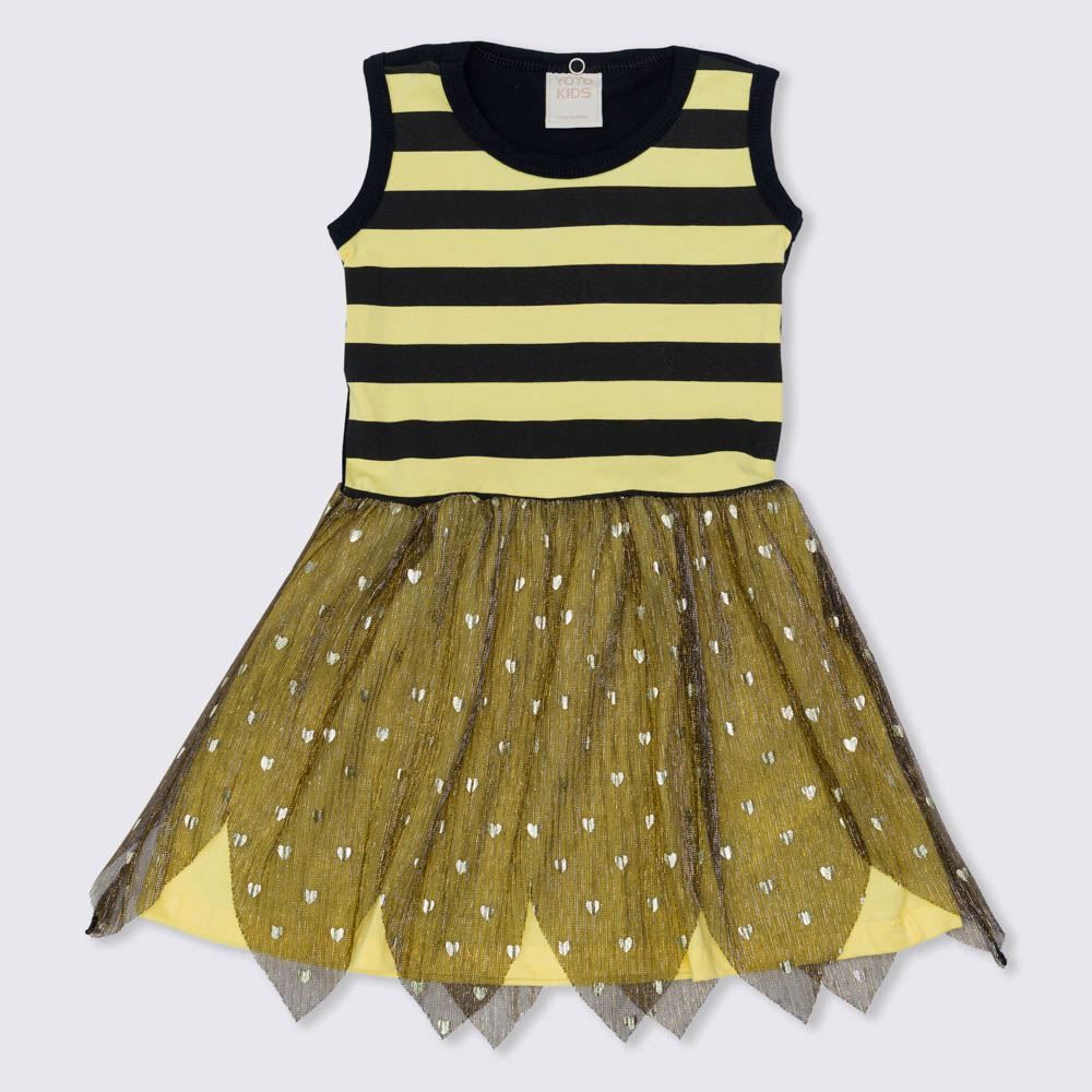 Vestido 1 a 3 anos Cotton Abelhinha com Tiara Yoyo Kids