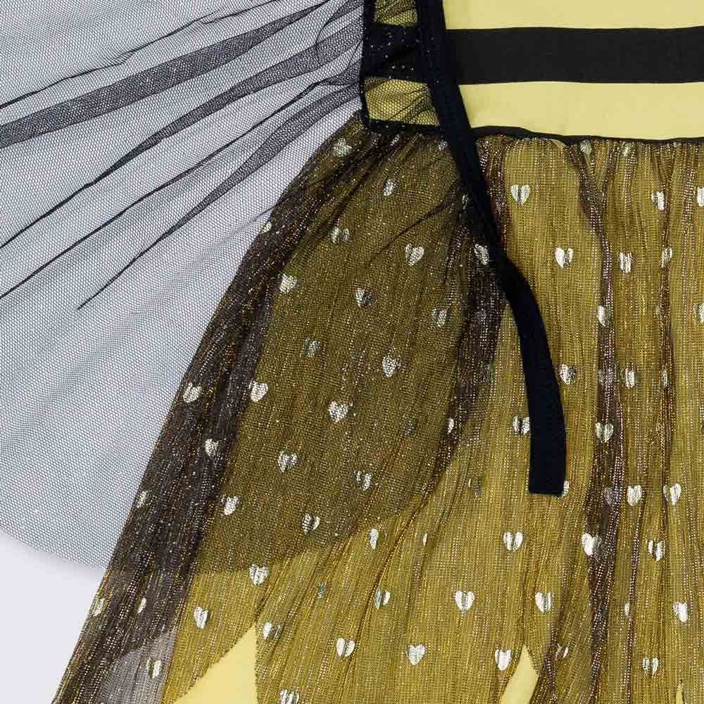 Vestido 1 a 3 anos Cotton Abelhinha com Tiara Yoyo Kids