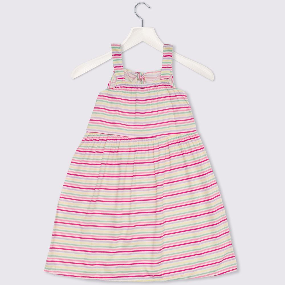 Vestido 1 a 3 anos Tricoline Listrado Yoyo Kids
