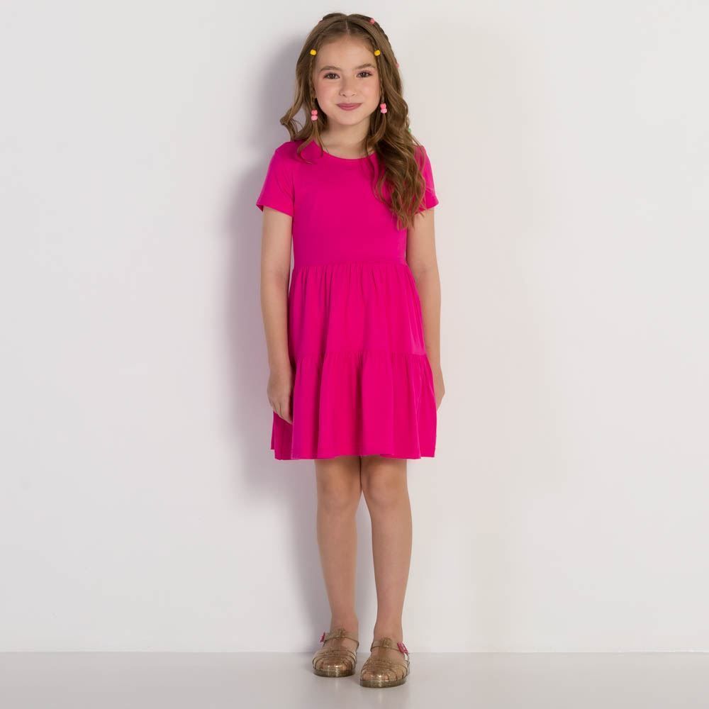 Vestido 4 a 10 anos Babados Malha Marmelada