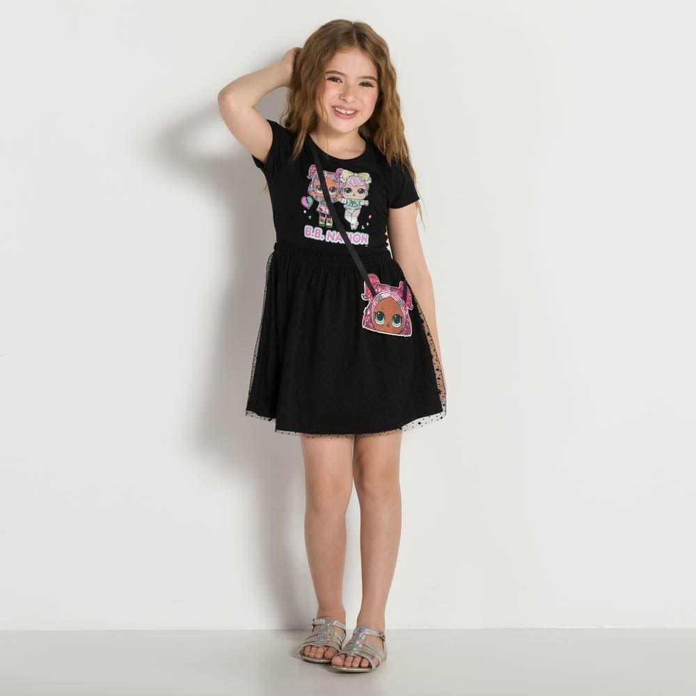Vestido 4 a 10 anos Malha Boneca Lol Brandili