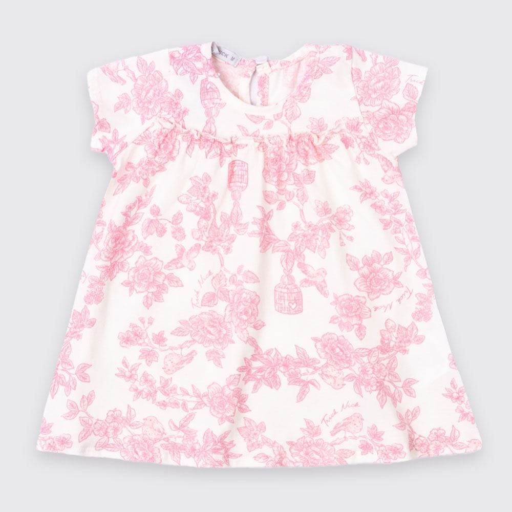 Vestido Bebê Menina De Algodão Flores Trick Nick