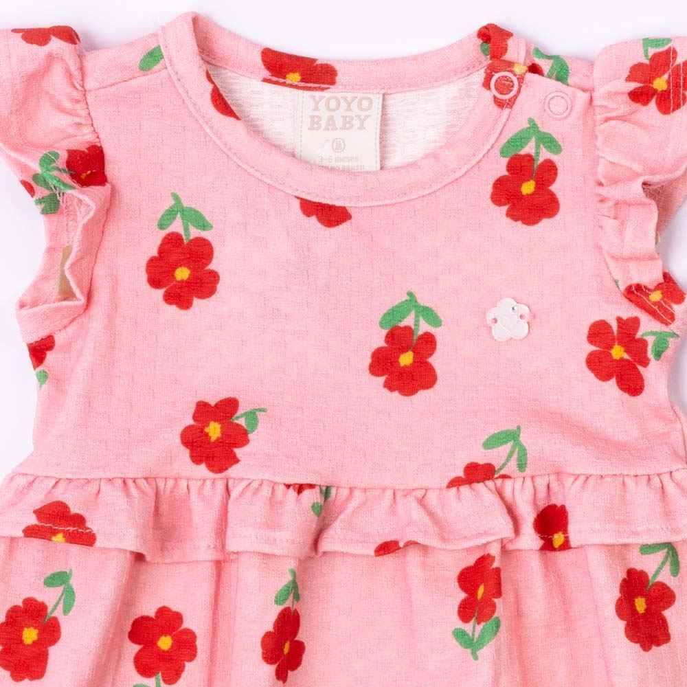 Vestido Bebê Menina De Algodão Flores Yoyo Baby