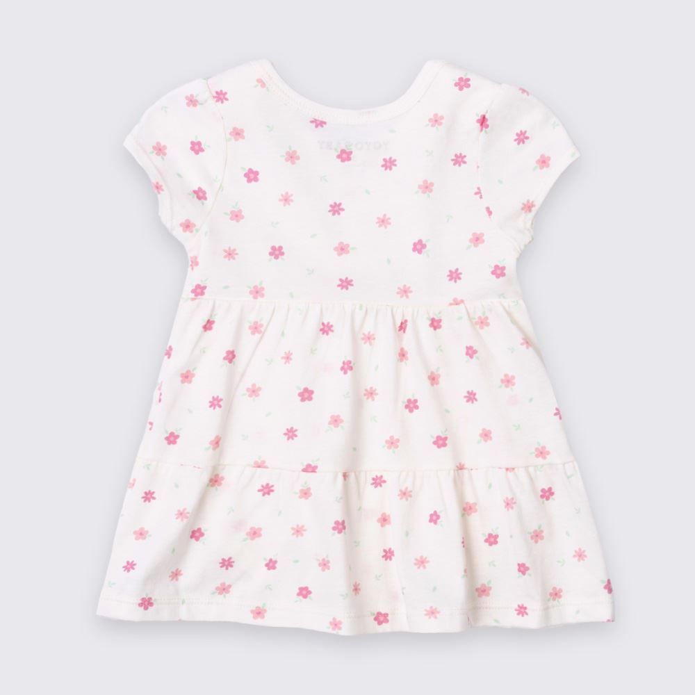 Vestido Bebê Menina Flores De Algodão Com Body Yoyo Baby