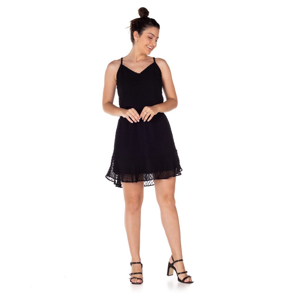 Vestido Blusê com Babado Boby blues