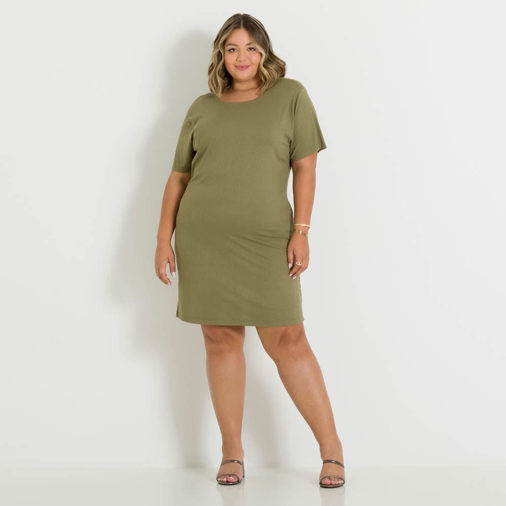 Vestido Canelado Curto Patrícia Foster Mais