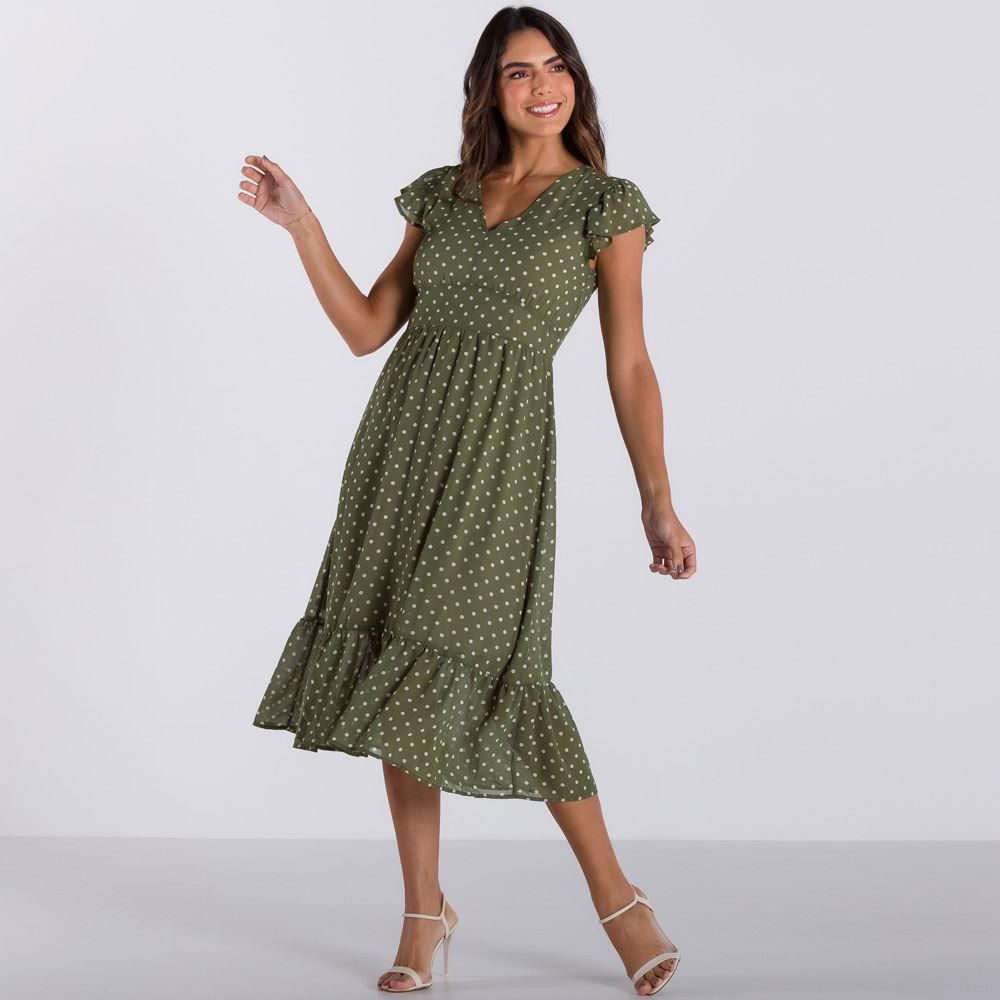 Vestido com Babado na Barra Patrícia Foster