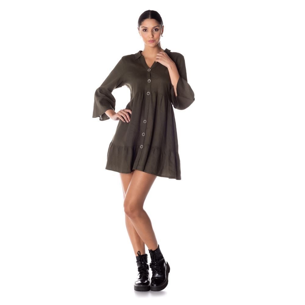 Vestido com Botões Contatho