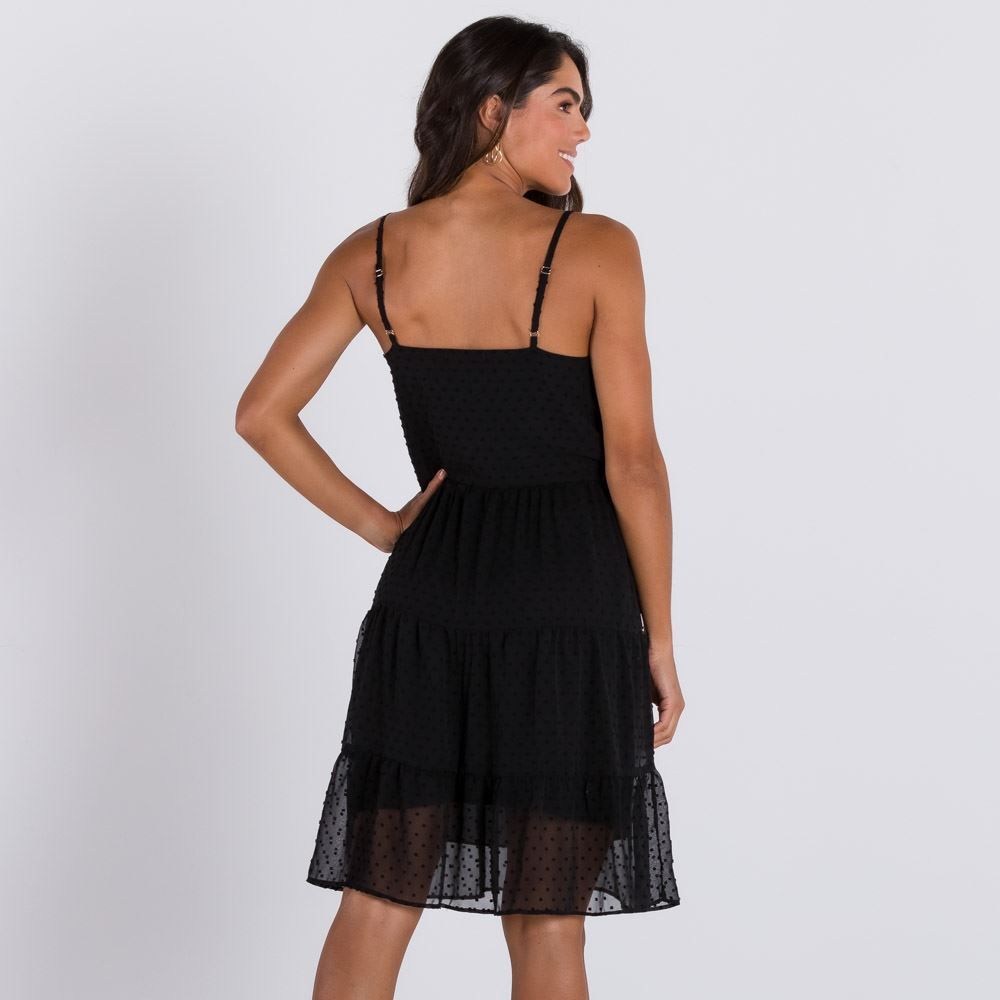 Vestido com Três Babados Patricia Foster
