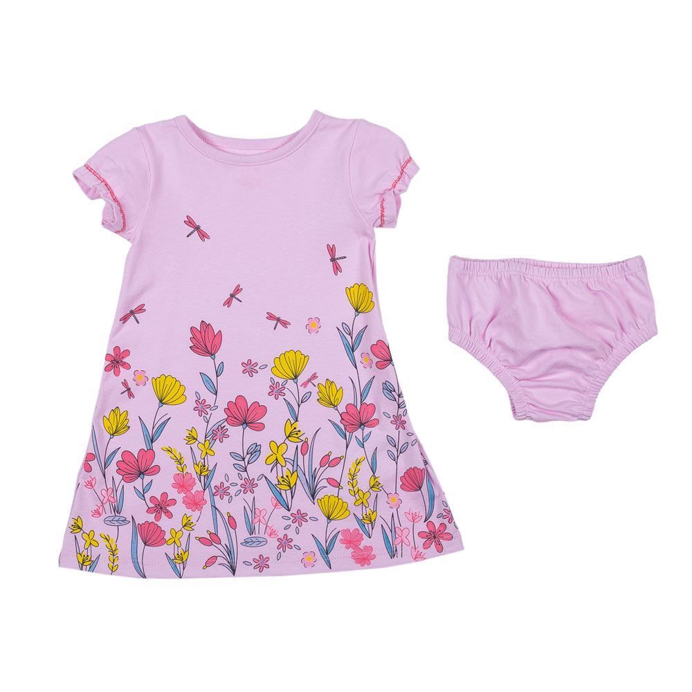Vestido de Bebê Floral com Calcinha Yoyo Baby