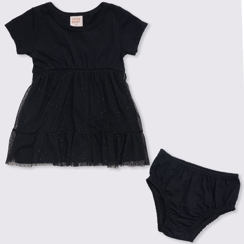 Vestido de Bebê Malha Tule Yoyo Baby