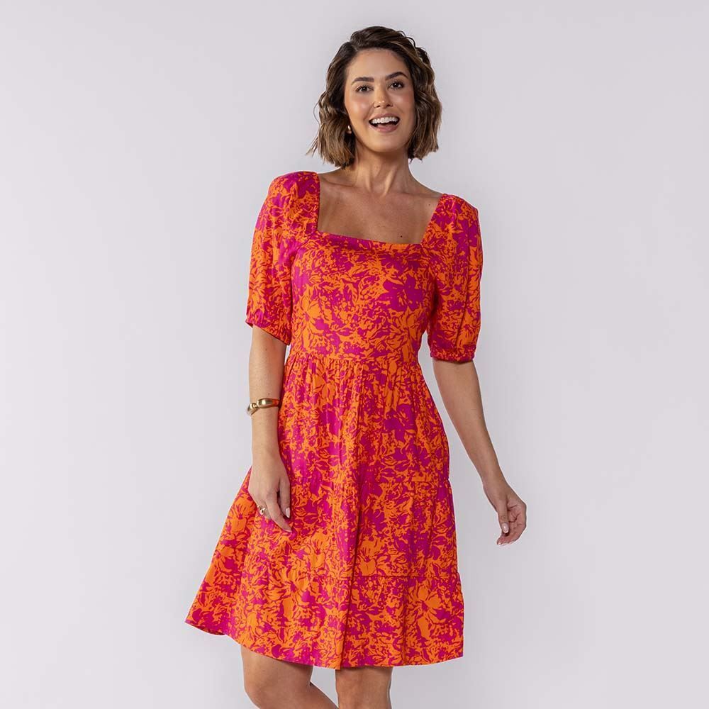 Vestido Feminino Curto Com Manga Bufante Boby Blues