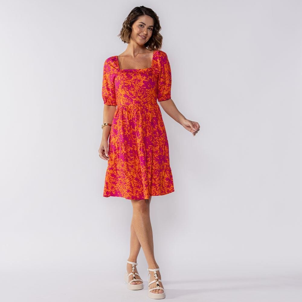 Vestido Feminino Curto Com Manga Bufante Boby Blues