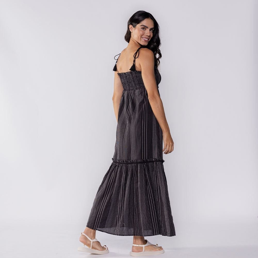 Vestido Feminino Longo Com Alça De Amarrar Patricia Foster