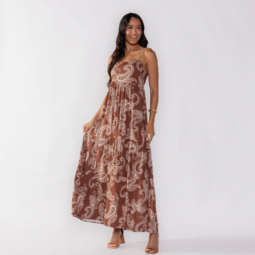 Vestido Feminino Longo Com Babado Patricia Foster